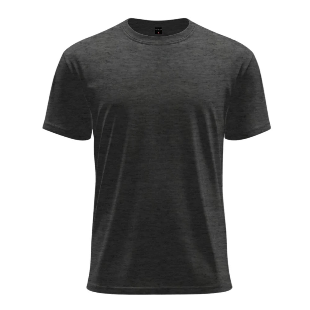 ChrisCrossBlackMelangeCottonT-Shirt Men's Plain Cotton T-Shirt - Image 1