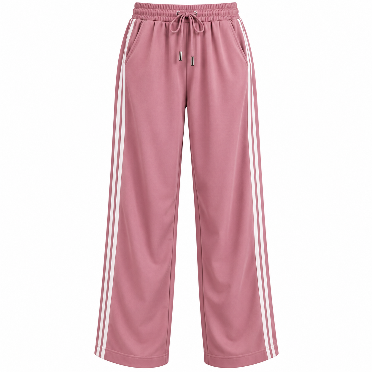 Dusty Rose Striped Track Pants Women's Track Pants - Image 1